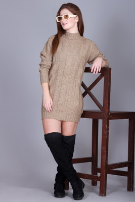 BlessIntimates Solid Collared Neck Casual Women Red Sweater
