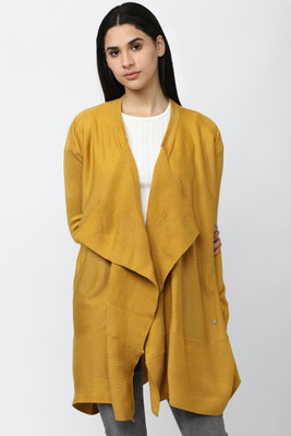 VAN HEUSEN Solid Round Neck Casual Women Yellow Sweater