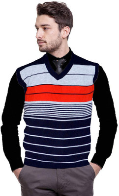 Shunit creation Striped V Neck Casual Men Multicolor Sweater