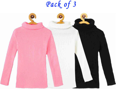 ZooZee Woven High Neck Casual Boys & Girls Multicolor Sweater