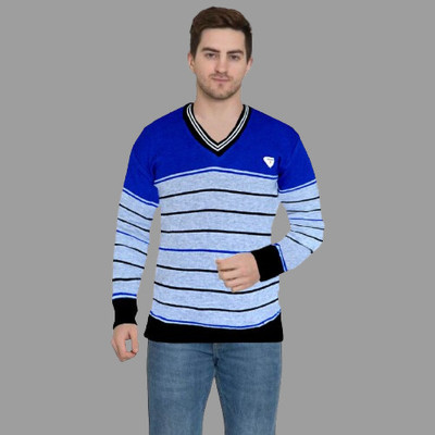 Sanzzy Solid V Neck Casual Men Multicolor Sweater