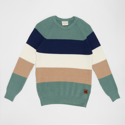 Pantaloons Junior Striped Round Neck Casual Boys White Sweater