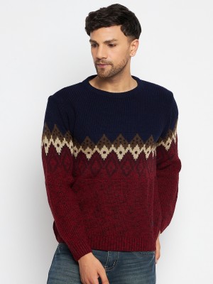 DUKE Self Design Round Neck Casual Men Multicolor Sweater