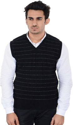 aarbee Striped V Neck Casual Men Reversible Blue Sweater