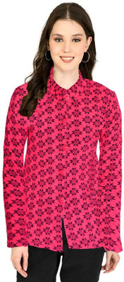 Shunit creation Self Design Round Neck Lounge Wear Women Pink Sweater