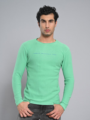 KILLER Self Design Round Neck Casual Men Green Sweater