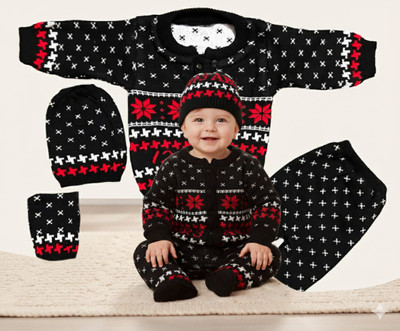 SANAYAGLITZ Self Design Round Neck Casual Baby Boys & Baby Girls Black Sweater