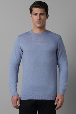 LOUIS PHILIPPE Solid Round Neck Casual Men Blue Sweater