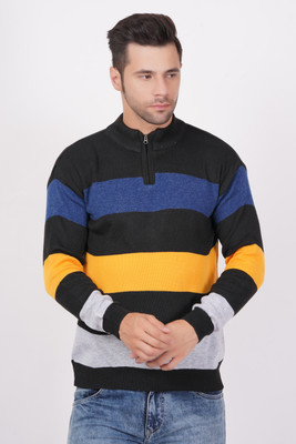 AXOLOTL Striped Casual Men Multicolor Sweater