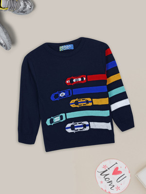 V-MART Printed Round Neck Casual Baby Boys & Baby Girls Multicolor Sweater