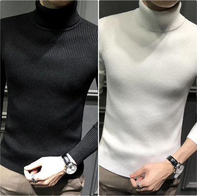 ZeenatFashion Striped High Neck Casual Men Multicolor Sweater