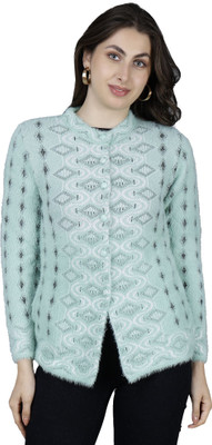 HITTIKA Self Design Round Neck Casual Women Green Sweater