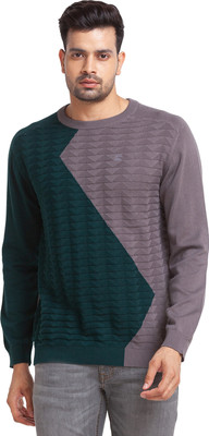 COLORPLUS Solid Round Neck Casual Men Grey Sweater