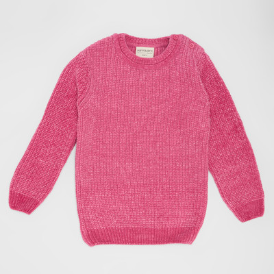 Pantaloons Junior Solid Round Neck Casual Girls Pink Sweater