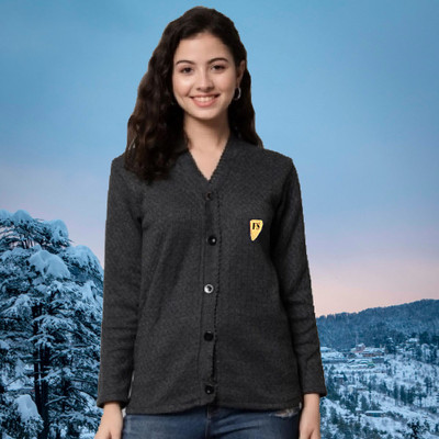 DivyaFashion Solid V Neck Casual Women Black Sweater