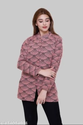 maa gauri fashion Printed V Neck Casual Women Maroon Sweater