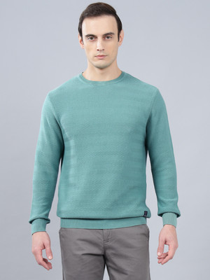 CANTABIL Solid Round Neck Casual Men Dark Blue Sweater