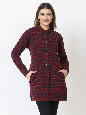 TWENTY ME Self Design Crew Neck Casual Women Maroon Sweater
