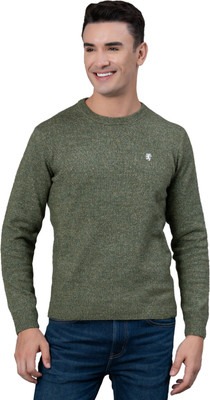 RED TAPE Self Design Round Neck Casual Men Green Sweater