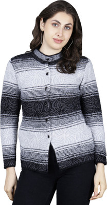 HITTIKA Self Design Round Neck Casual Women Black Sweater