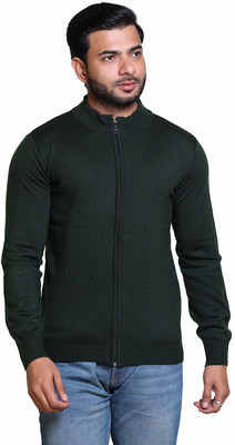 CAVARDI Solid Round Neck Casual Men Green Sweater