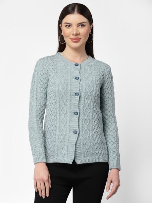 KALT Solid Round Neck Casual Women Light Blue Sweater