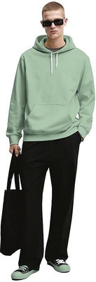 BUCKBARRY Solid Hooded Neck Casual Men Green Sweater