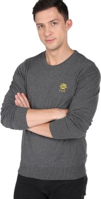 U.S. POLO ASSN. Solid Round Neck Casual Men Grey Sweater