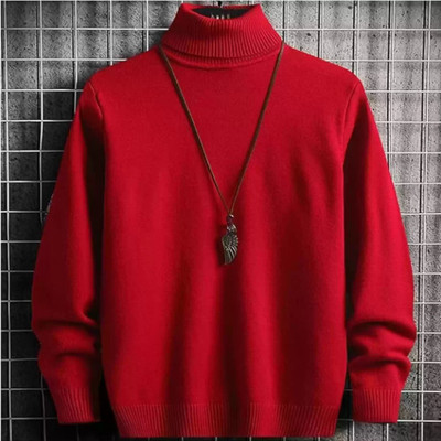 Pachirisu Solid High Neck Casual Women Red Sweater
