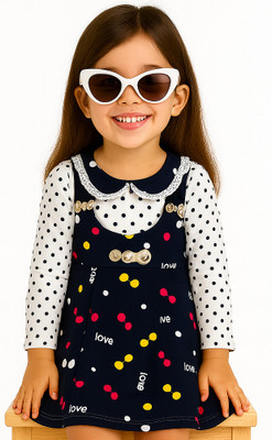 Life and style Self Design Round Neck Casual Baby Girls White Sweater