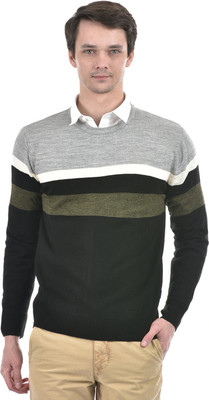 NUMERO UNO Colorblock Crew Neck Casual Men Multicolor Sweater