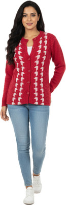 Kriti Striped Round Neck Casual Women Purple Sweater