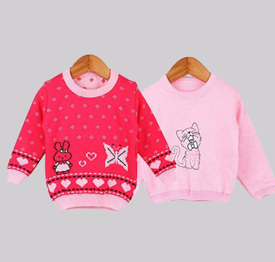 SwellSwag Printed Round Neck Casual Baby Boys & Baby Girls Multicolor Sweater