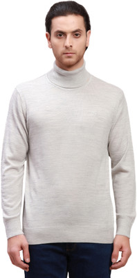 COLORPLUS Solid Turtle Neck Casual Men Grey Sweater
