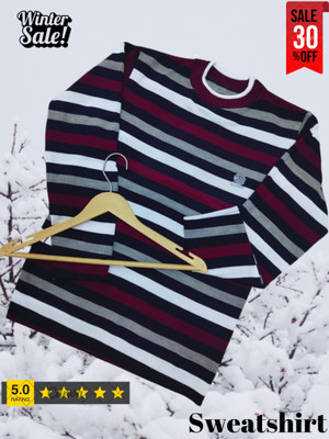 Marc Luarente Striped Round Neck Casual Men Multicolor Sweater