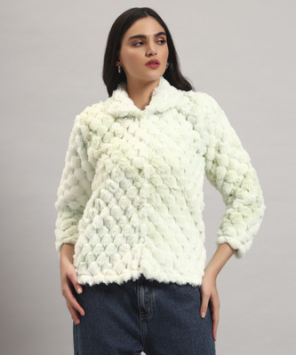 SYDNEY HILLS Self Design Collared Neck Casual Women Light Green Sweater