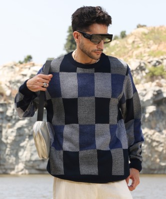 CAMPUS SUTRA Colorblock Round Neck Casual Men Multicolor Sweater