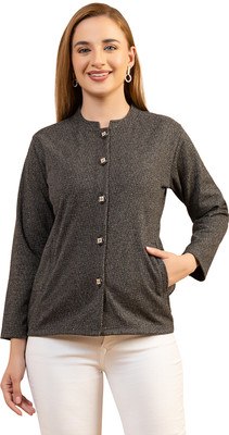 TWENTY ME Solid Round Neck Casual Women Grey Sweater