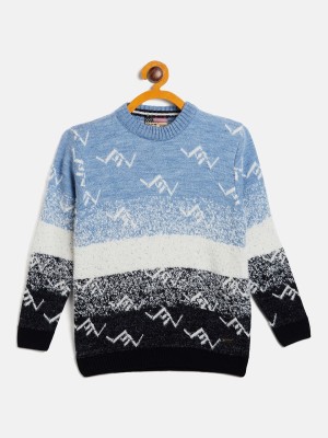 DUKE Colorblock Round Neck Casual Boys Multicolor Sweater