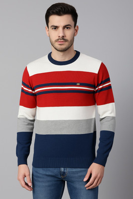 METRONAUT Striped Round Neck Casual Men Multicolor Sweater