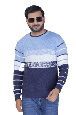 avtar Striped, Self Design Round Neck Party Men Multicolor Sweater