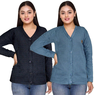 Homezilla Solid V Neck Casual Women Multicolor Sweater