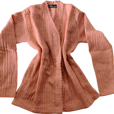 NORD Solid V Neck Casual Women Pink Sweater