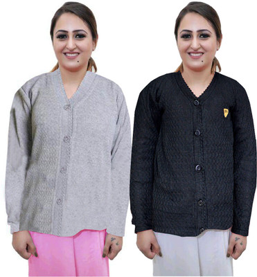 Shunit creation Solid Round Neck Casual Women Grey Sweater