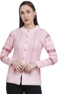 chatanya Self Design Round Neck Casual Women Pink Sweater