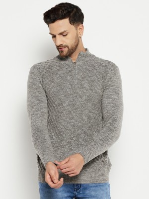 DUKE Self Design High Neck Casual Men Grey Sweater