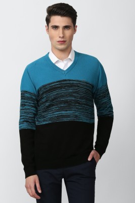 VAN HEUSEN Colorblock V Neck Casual Men Multicolor Sweater