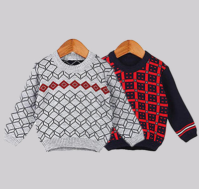 Fame Hype Printed Round Neck Casual Baby Boys & Baby Girls Multicolor Sweater