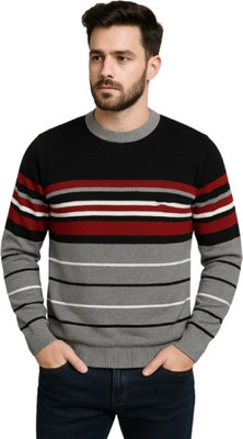 METRONAUT Striped Round Neck Casual Men Multicolor Sweater