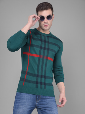 CRIMSOUNE CLUB Self Design Round Neck Casual Men Multicolor Sweater